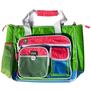 Vtg Polar Pack Soft Cooler Insulated multicolor Lunch Bag tote bag zip closure